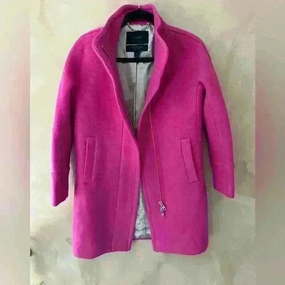 J.Crew Hot Pink  Wool Coat - Picture 6 of 14